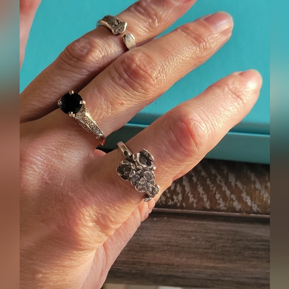 Sterling Silver Spoon Ring Forget Me Not Flower Designer #100 - Picture 6 of 13